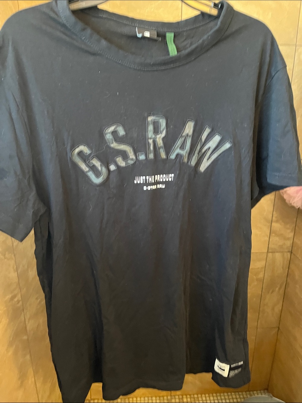 G-Star Black Short Sleeve Tee with G.S.RAW Lettering